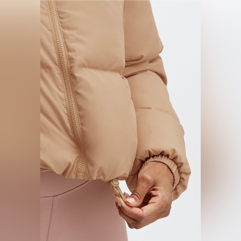 Fabletics Wander Cropped Puffer Jacket in Desert Size XL Coat Insulated - Picture 5 of 13